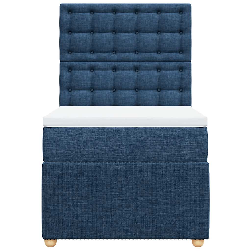 vidaXL Boxspring met matras stof blauw 90x190 cm, foto 4