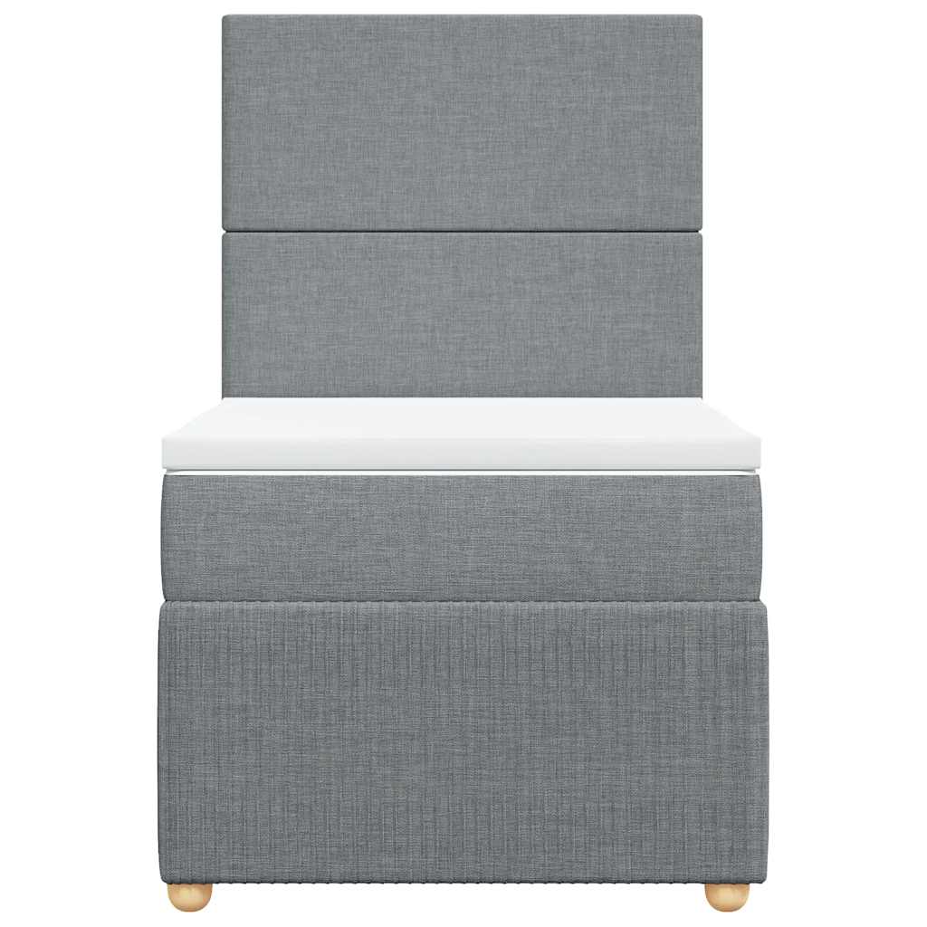 vidaXL Boxspring met matras stof lichtgrijs 90x200 cm grijs, foto 4
