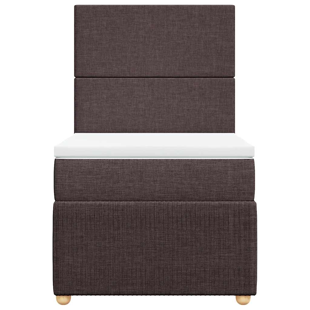 vidaXL Boxspring met matras stof donkerbruin 90x200 cm bruin, foto 4