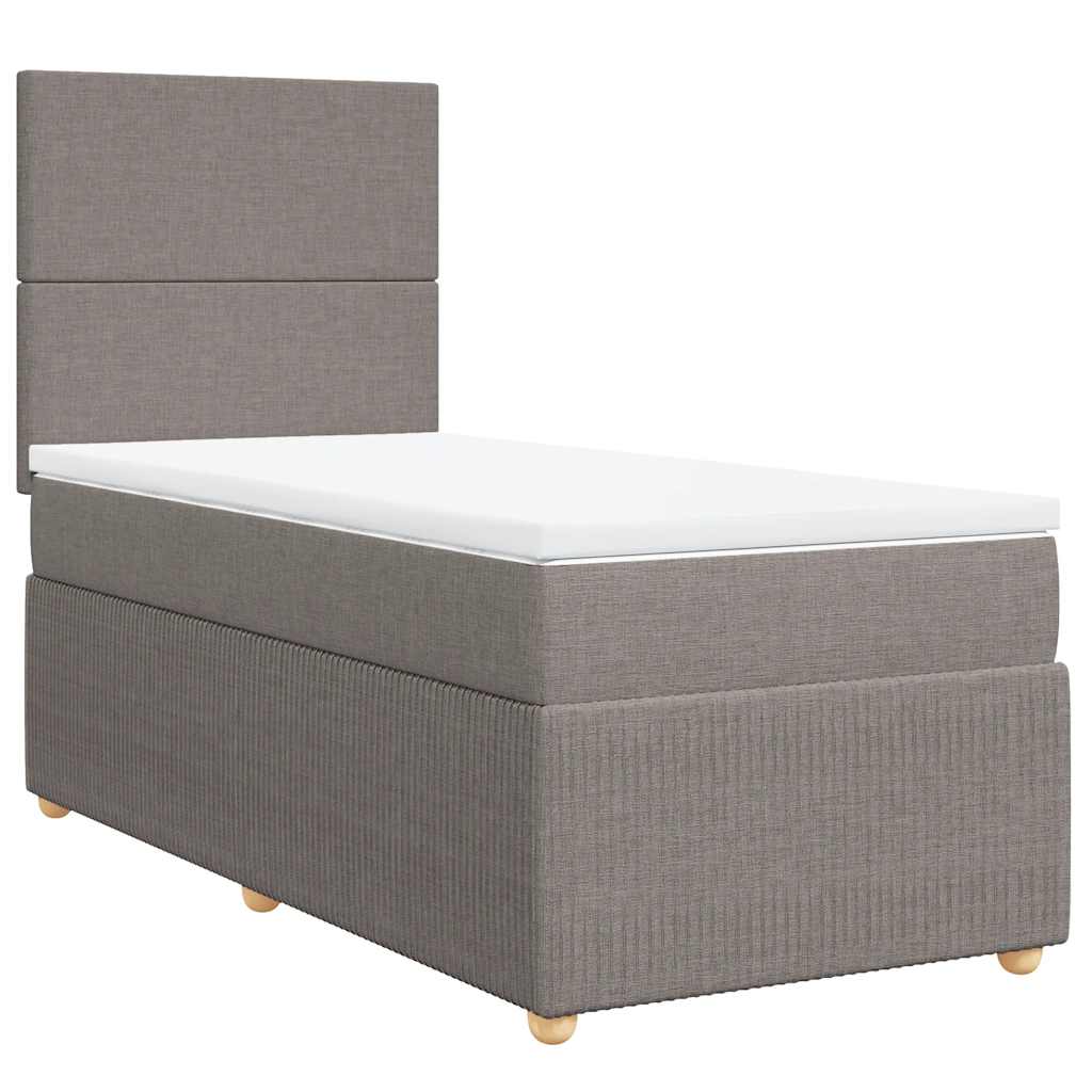 vidaXL Box spring postel s matrací taupe 90x200 cm textil