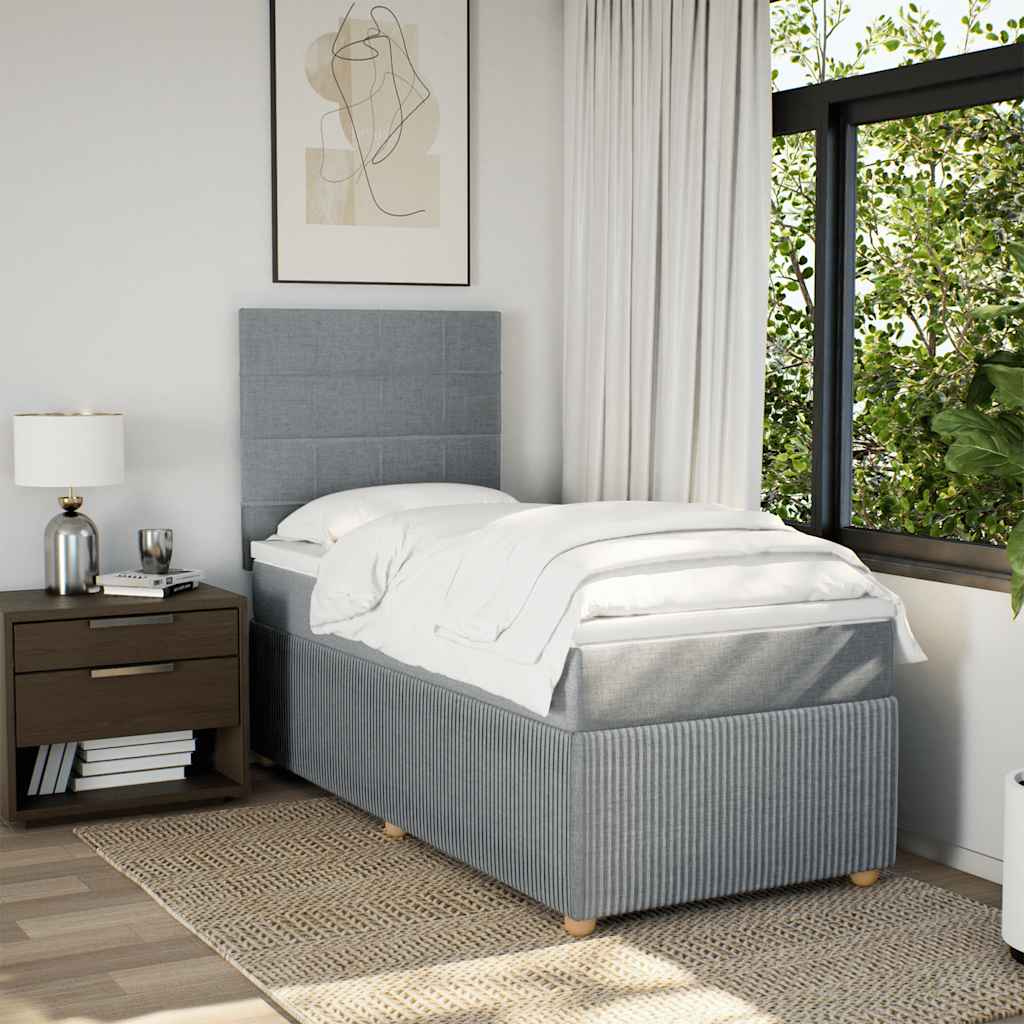 Thumbnail - vidaXL Boxspringbett mit Matratze Hellgrau 90x200 cm Stoff