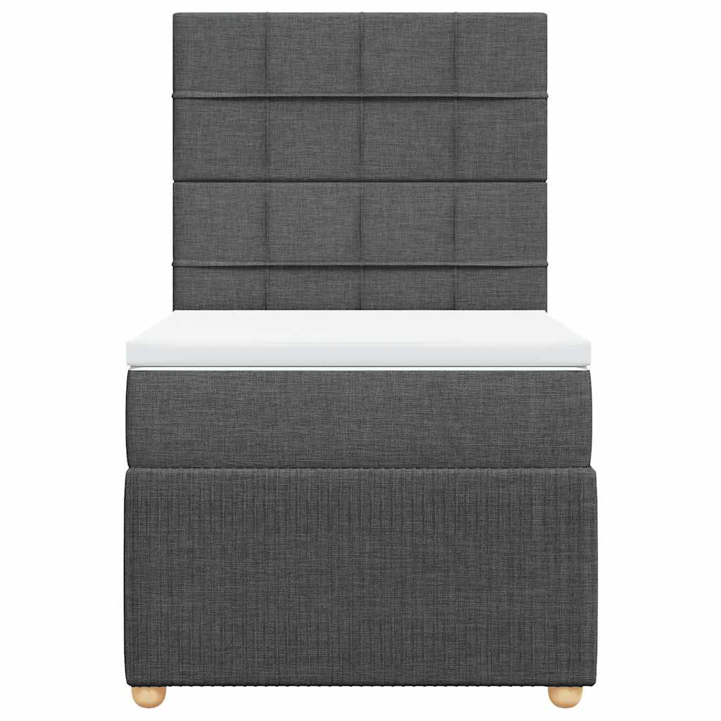 vidaXL Boxspring met matras stof donkergrijs 90x200 cm grijs, foto 4
