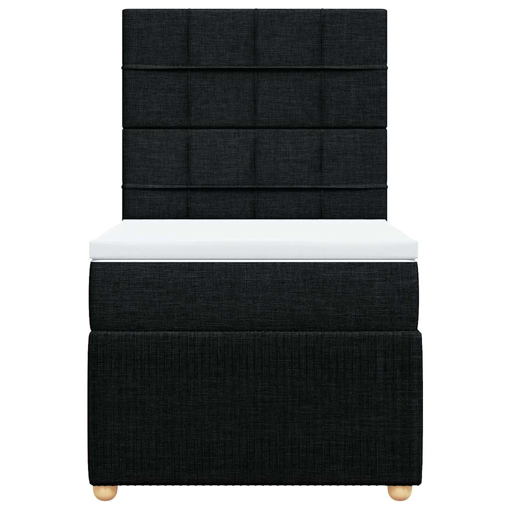 vidaXL Boxspring met matras stof zwart 90x200 cm, foto 4