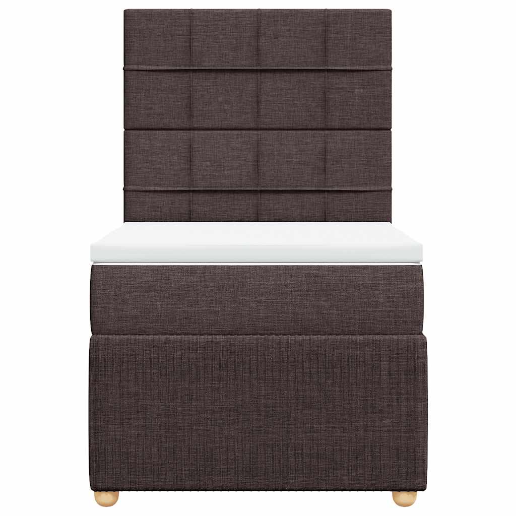 vidaXL Boxspring met matras stof donkerbruin 90x200 cm bruin, foto 4