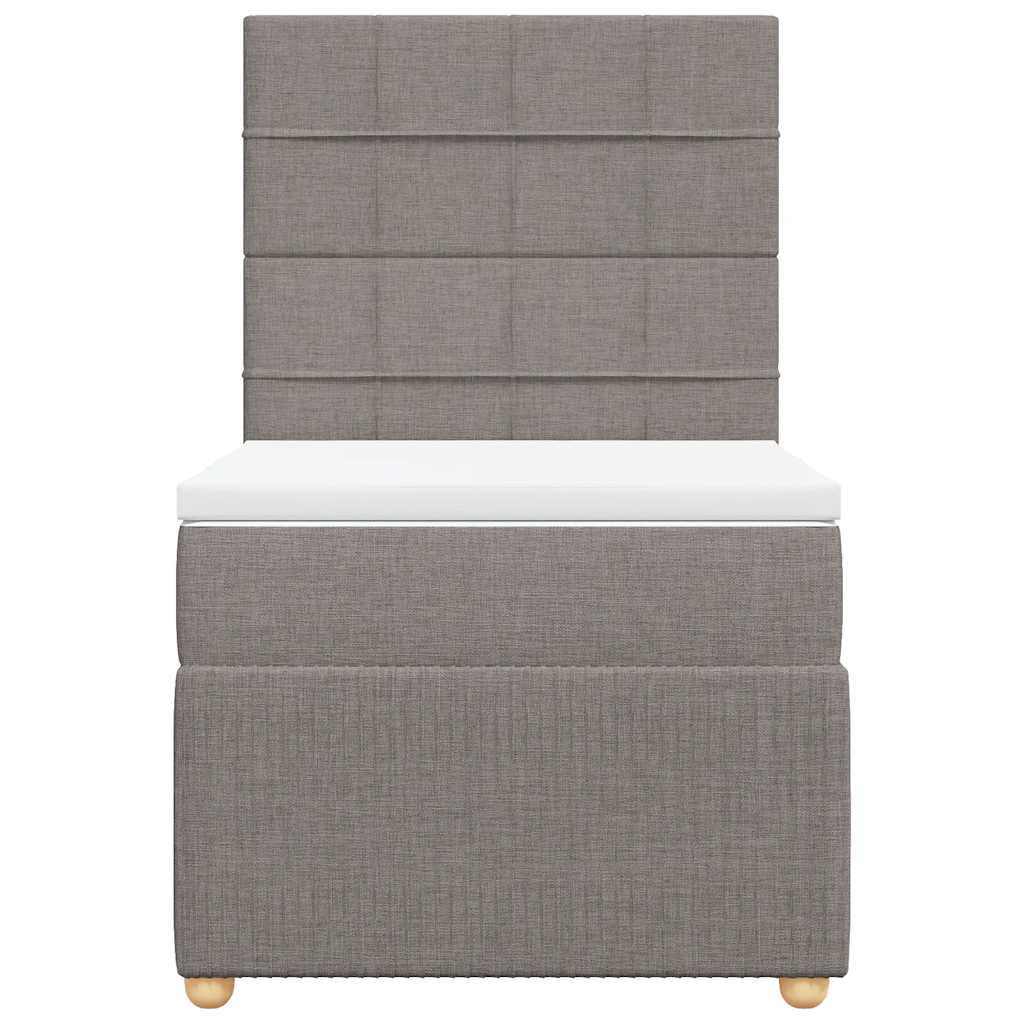 vidaXL Boxspring met matras stof taupe 90x200 cm, foto 4