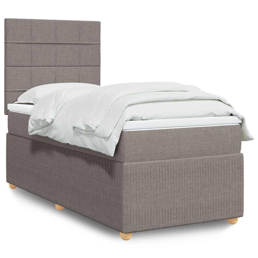 vidaXL Giroletto a Molle con Materasso Tortora 90x200 cm inTessuto