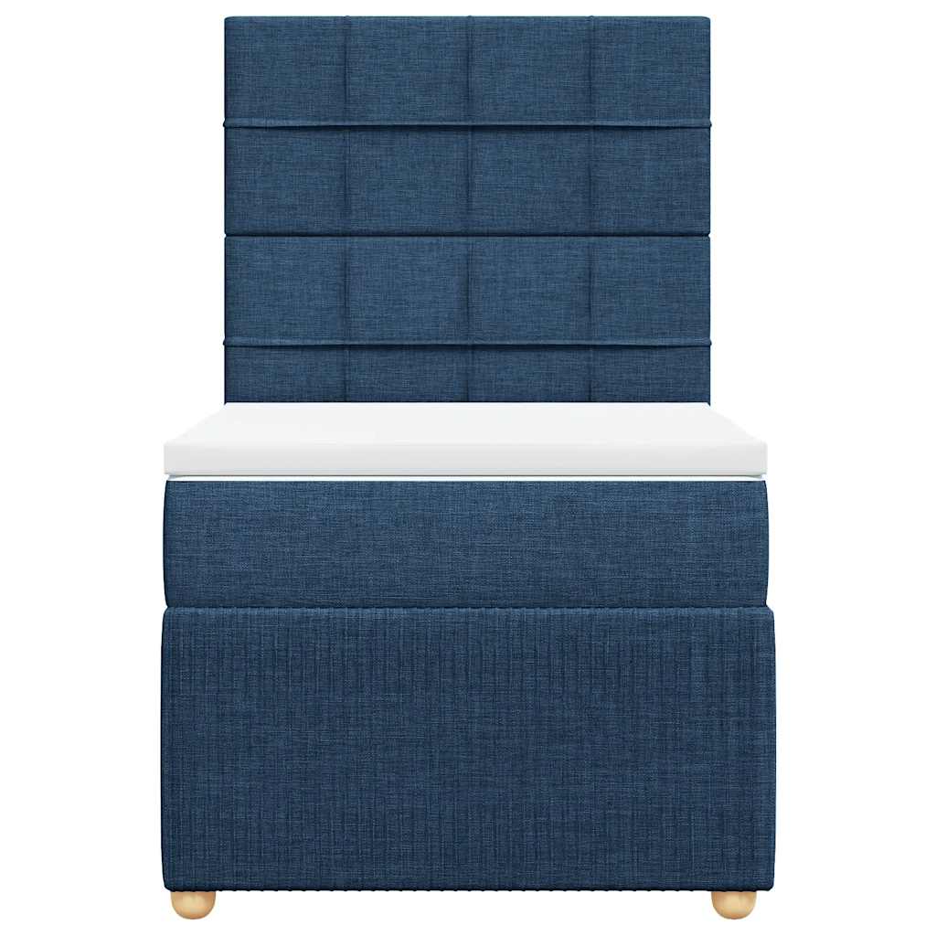 vidaXL Boxspring met matras stof blauw 90x200 cm, foto 4