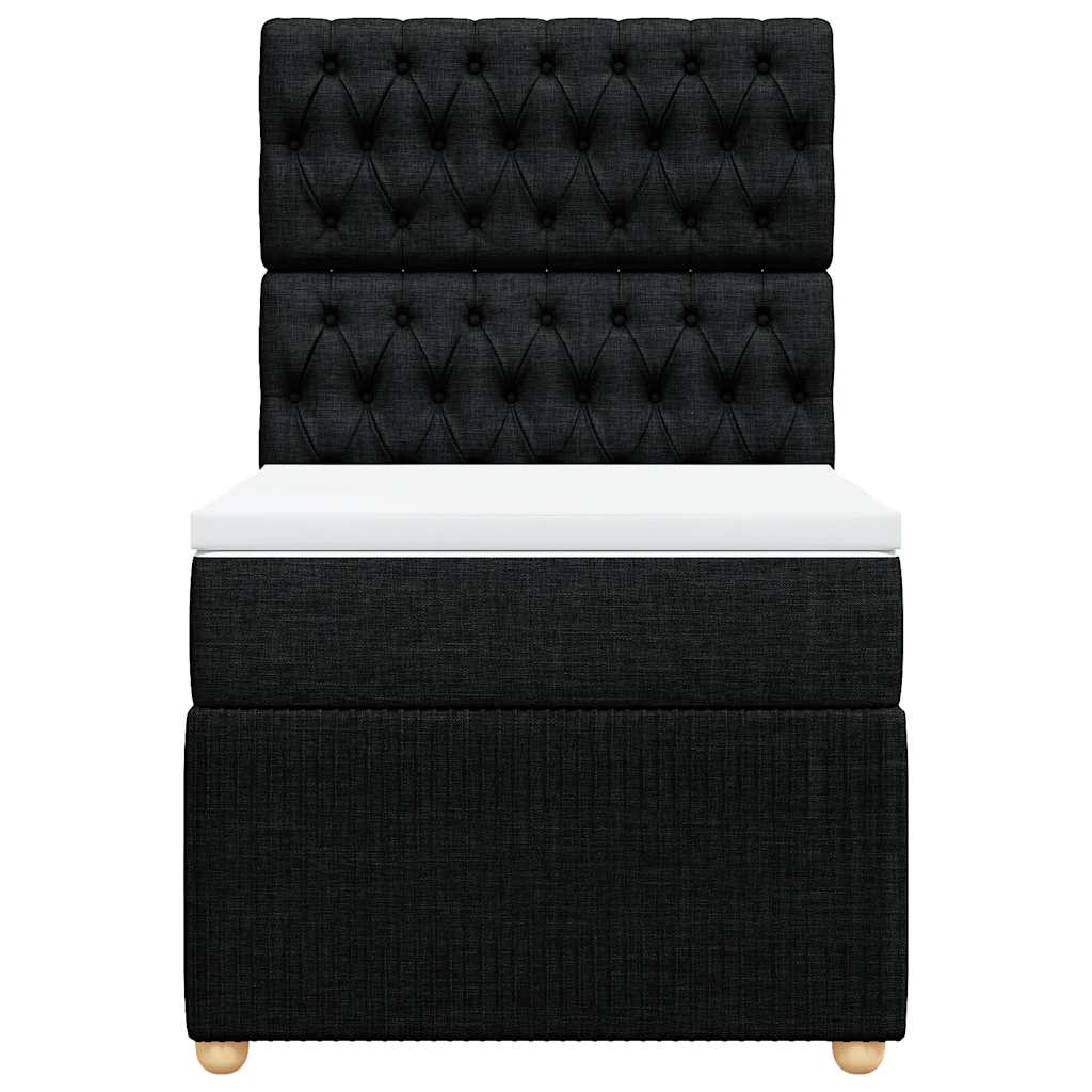 vidaXL Boxspring met matras stof zwart 90x200 cm, foto 4