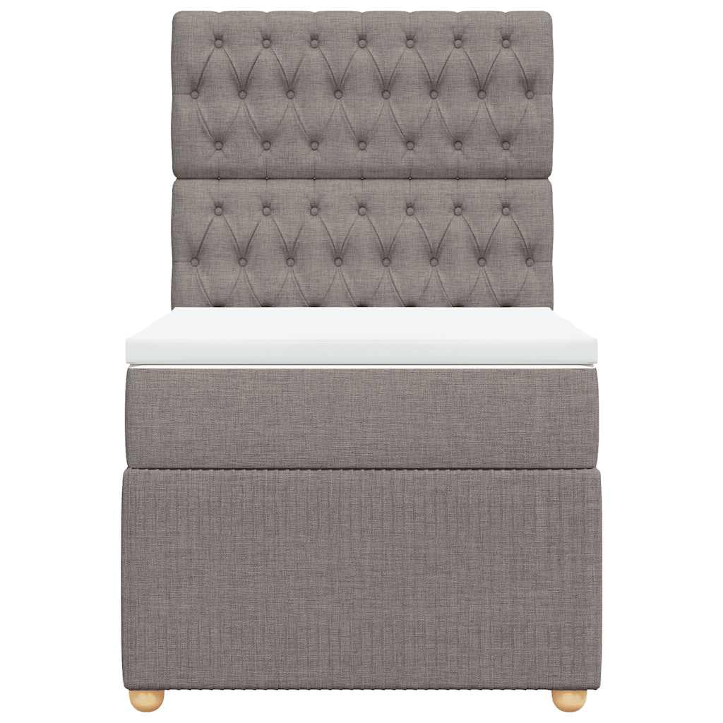 vidaXL Boxspring met matras stof taupe 90x200 cm, foto 4