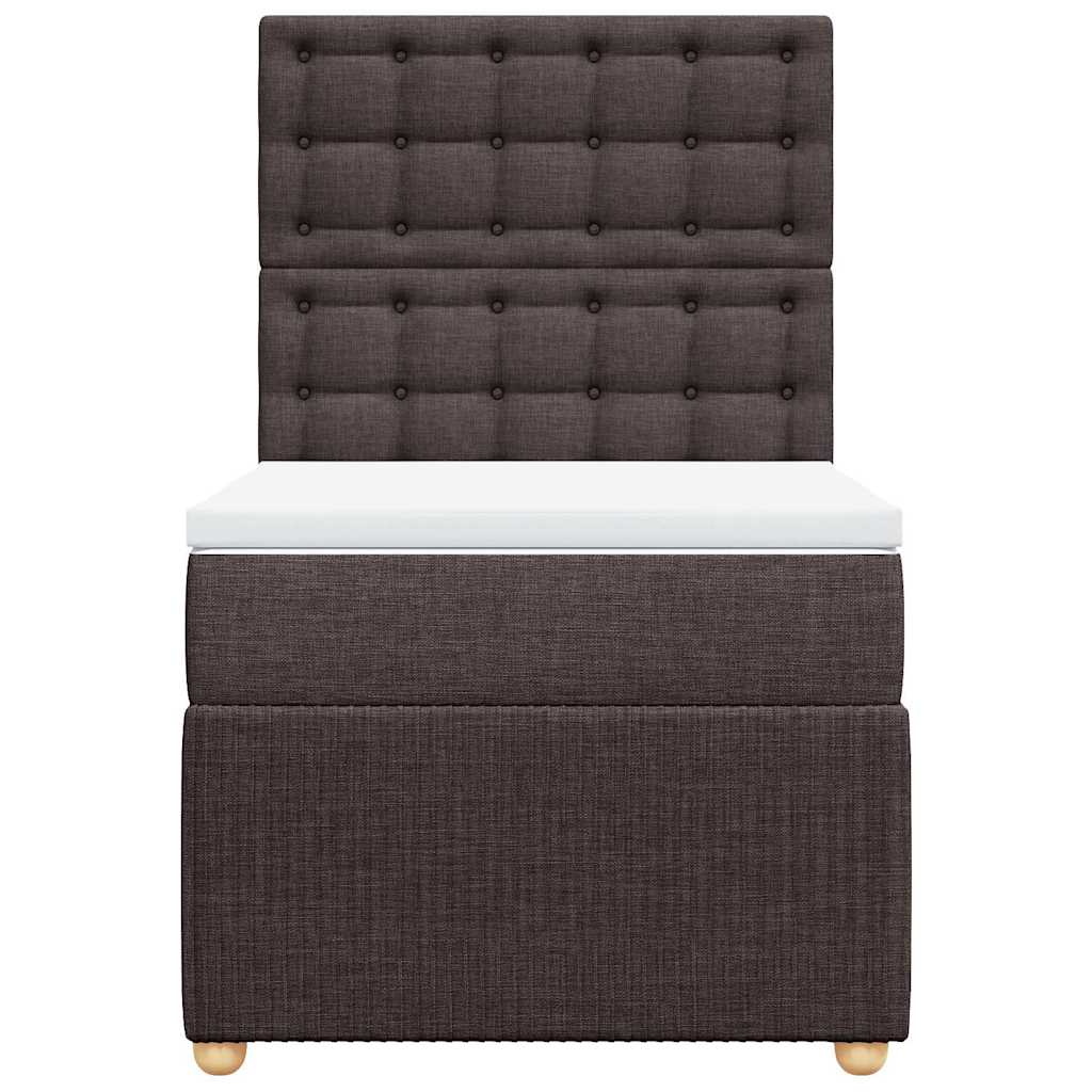 vidaXL Boxspring met matras stof donkerbruin 90x200 cm bruin, foto 4