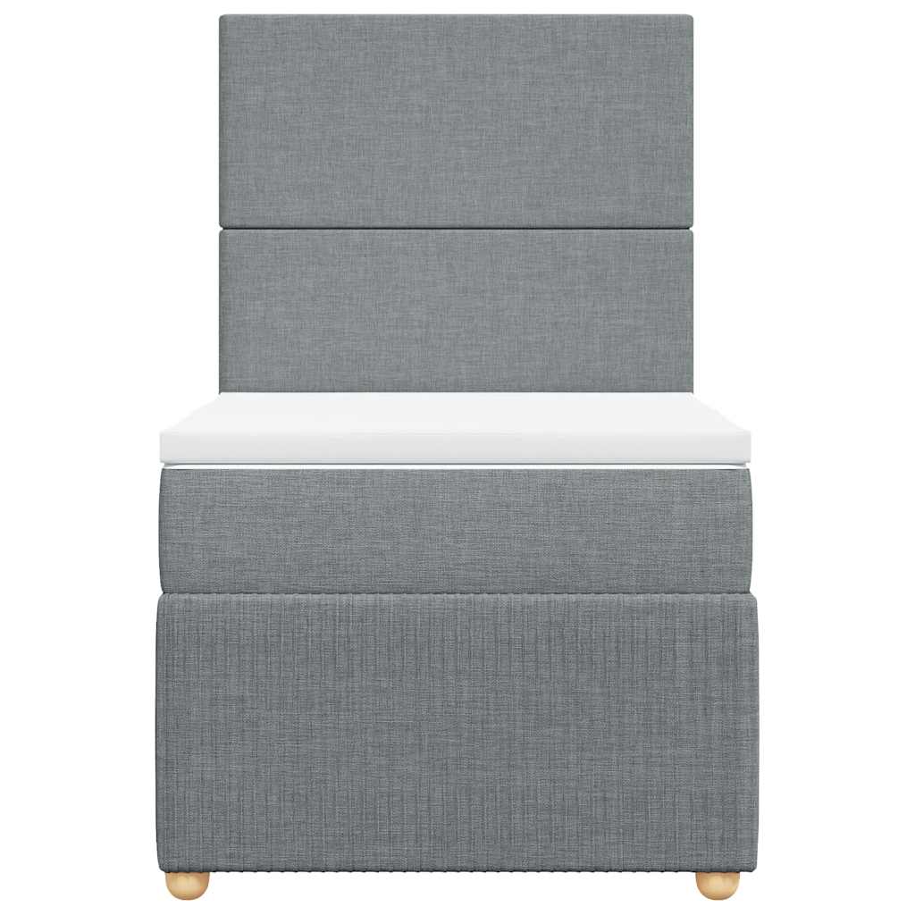 vidaXL Boxspring met matras stof lichtgrijs 100x200 cm grijs, foto 4