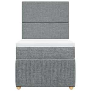 Box spring postel s matrací světle šedý 100 x 200 cm textil - obrázek 4