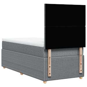 Box spring postel s matrací světle šedý 100 x 200 cm textil - obrázek 6