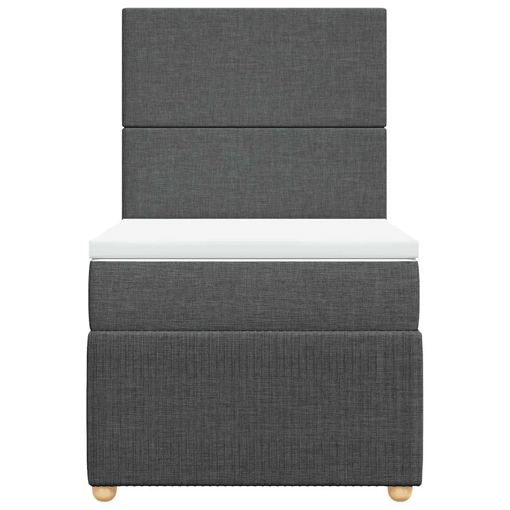 vidaXL Boxspring met matras stof donkergrijs 100x200 cm grijs, foto 4
