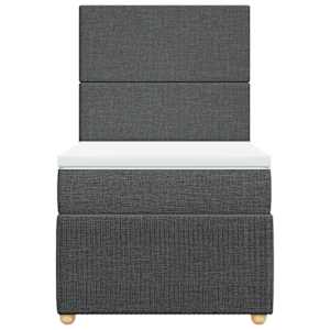 Box spring postel s matrací tmavě šedá 100 x 200 cm textil - obrázek 4