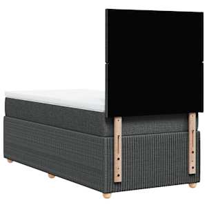 Box spring postel s matrací tmavě šedá 100 x 200 cm textil - obrázek 6