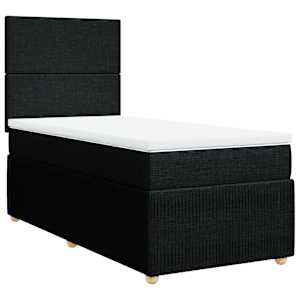 Box spring postel s matrací černá 100 x 200 cm textil - obrázek 2