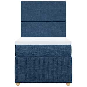 Box spring postel s matrací modrá 100 x 200 cm textil - obrázek 4