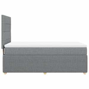Box spring postel s matrací světle šedý 100 x 200 cm textil - obrázek 5