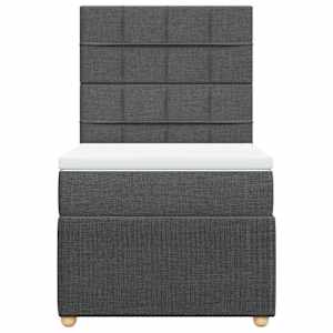 Box spring postel s matrací tmavě šedá 100 x 200 cm textil - obrázek 4