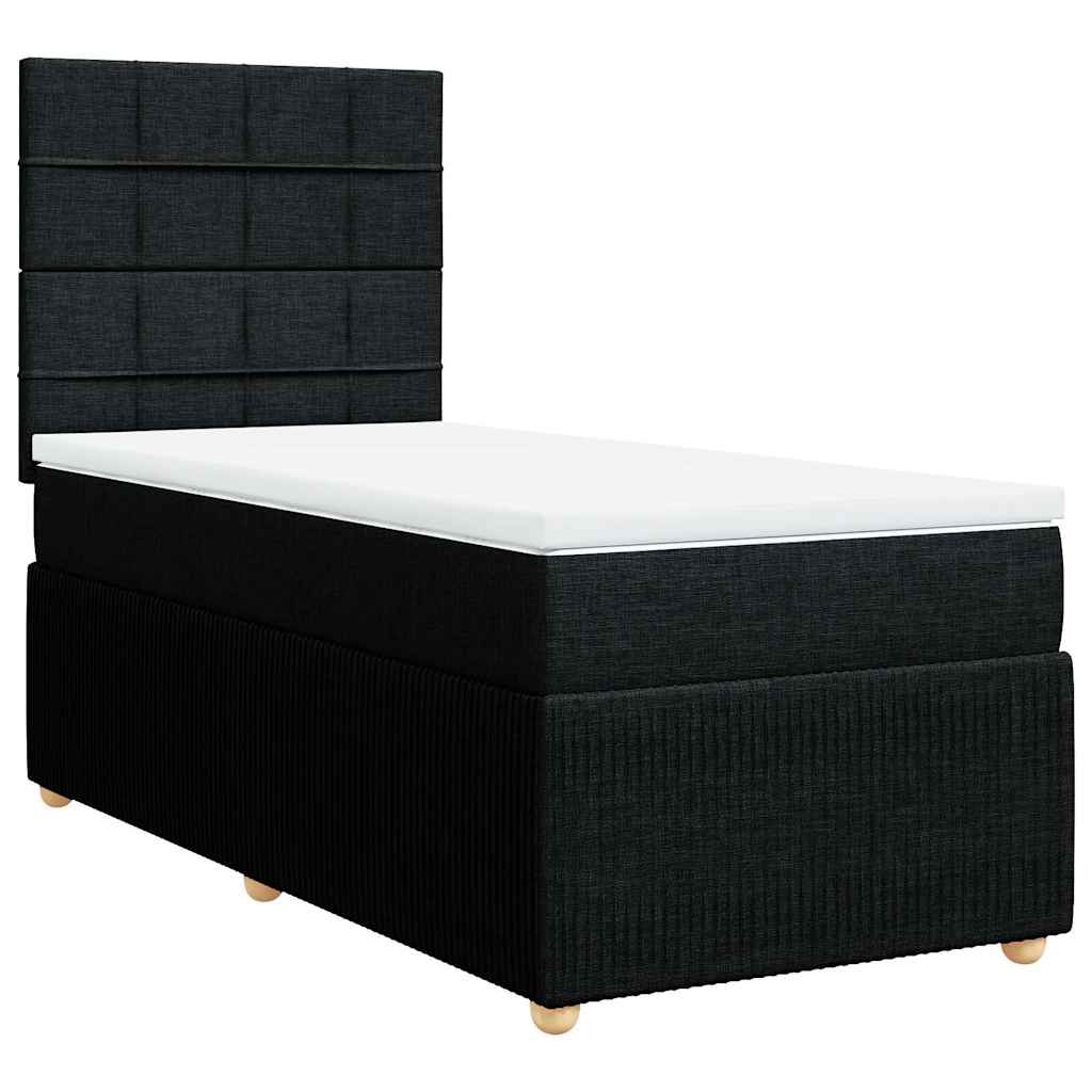 Thumbnail - vidaXL Boxspringbett mit Matratze Schwarz 100x200 cm Stoff