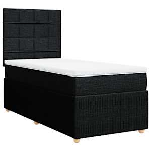 Box spring postel s matrací černá 100 x 200 cm textil - obrázek 2