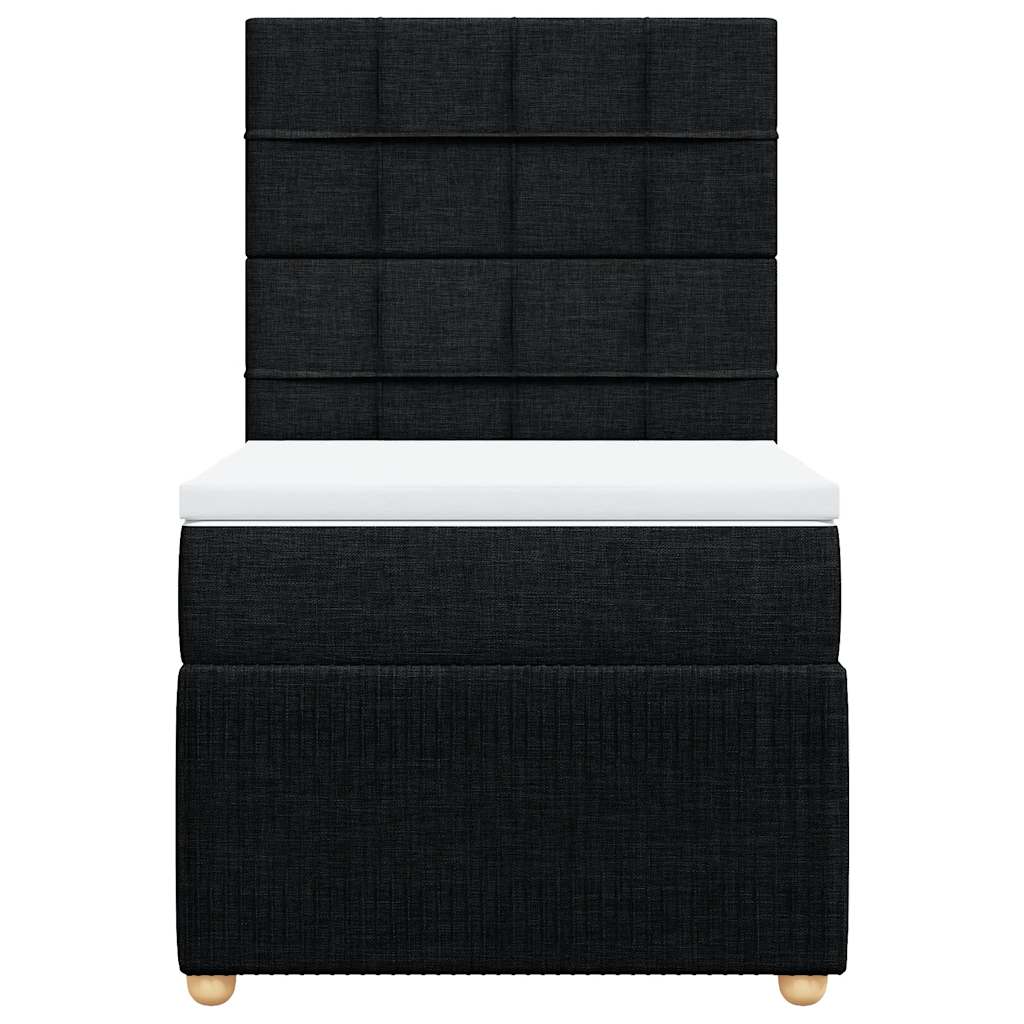 vidaXL Boxspring met matras stof zwart 100x200 cm, foto 4