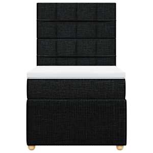 Box spring postel s matrací černá 100 x 200 cm textil - obrázek 4