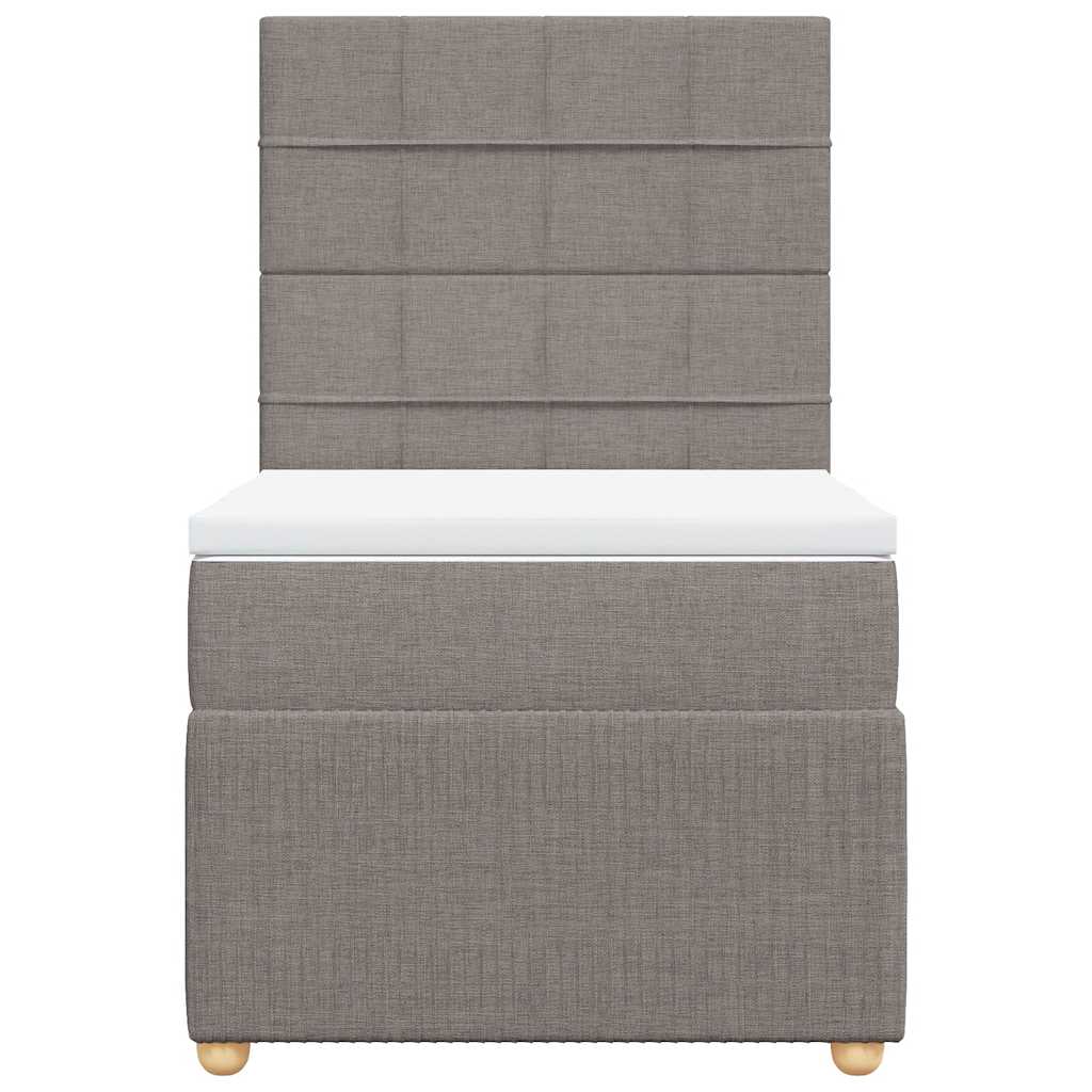 vidaXL Boxspring met matras stof taupe 100x200 cm, foto 4