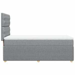 Box spring postel s matrací světle šedý 100 x 200 cm textil - obrázek 5