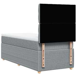 Box spring postel s matrací světle šedý 100 x 200 cm textil - obrázek 6