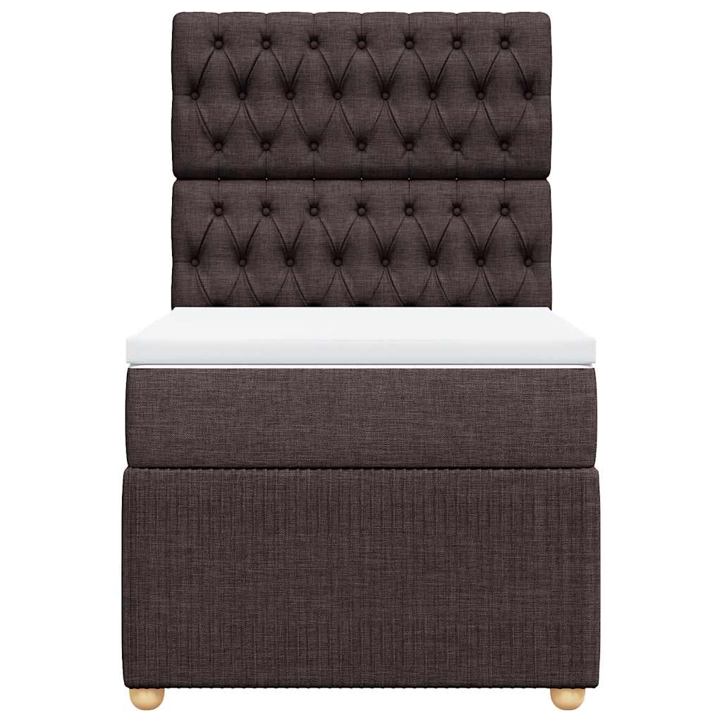 vidaXL Boxspring met matras stof donkerbruin 100x200 cm bruin, foto 4