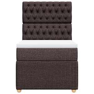 Box spring postel s matrací tmavě hnědá 100 x 200 cm textil - obrázek 4