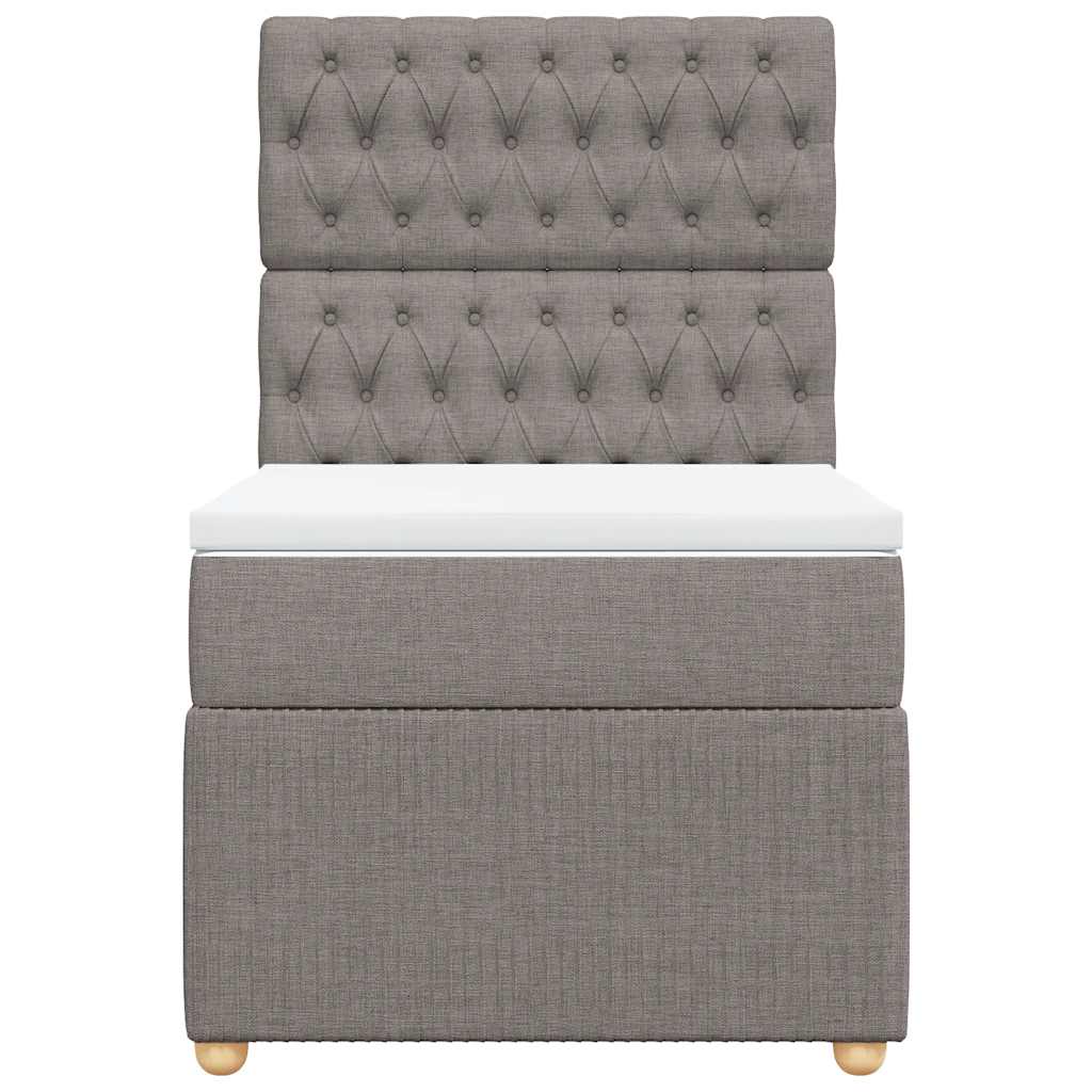 vidaXL Boxspring met matras stof taupe 100x200 cm, foto 4