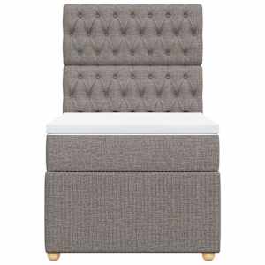 Box spring postel s matrací taupe 100 x 200 cm textil - obrázek 4