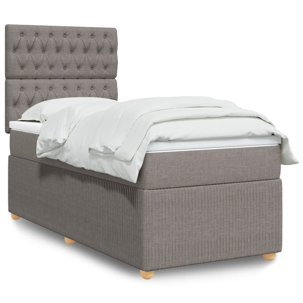 Boxspringbett mit Matratze Taupe 100×200 cm Stoff