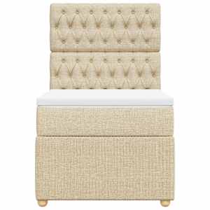 Box spring postel s matrací krémová 100 x 200 cm textil - obrázek 4