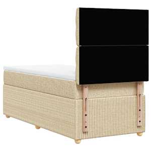 Box spring postel s matrací krémová 100 x 200 cm textil - obrázek 6