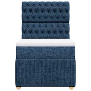 Box spring postel s matrací modrá 100 x 200 cm textil - obrázek 4