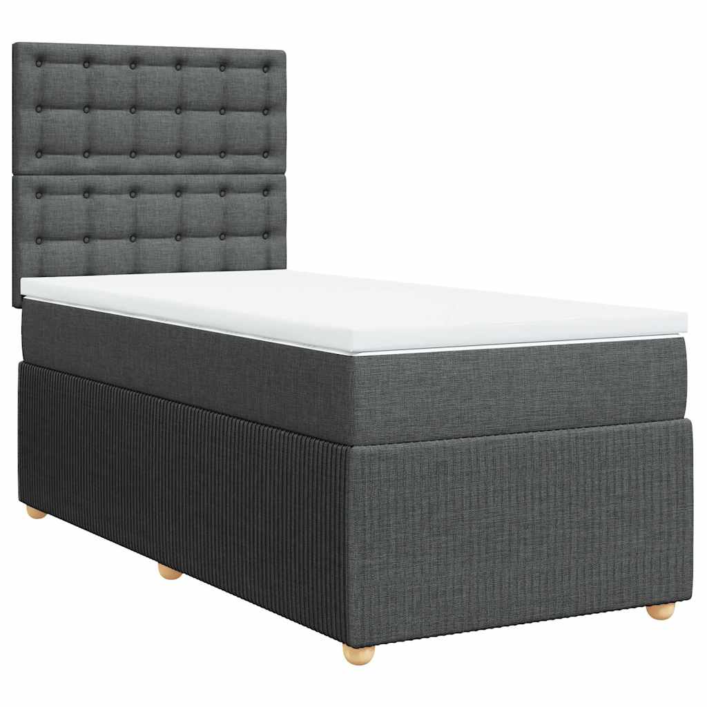 Thumbnail - vidaXL Boxspringbett mit Matratze Dunkelgrau 100x200 cm Stoff