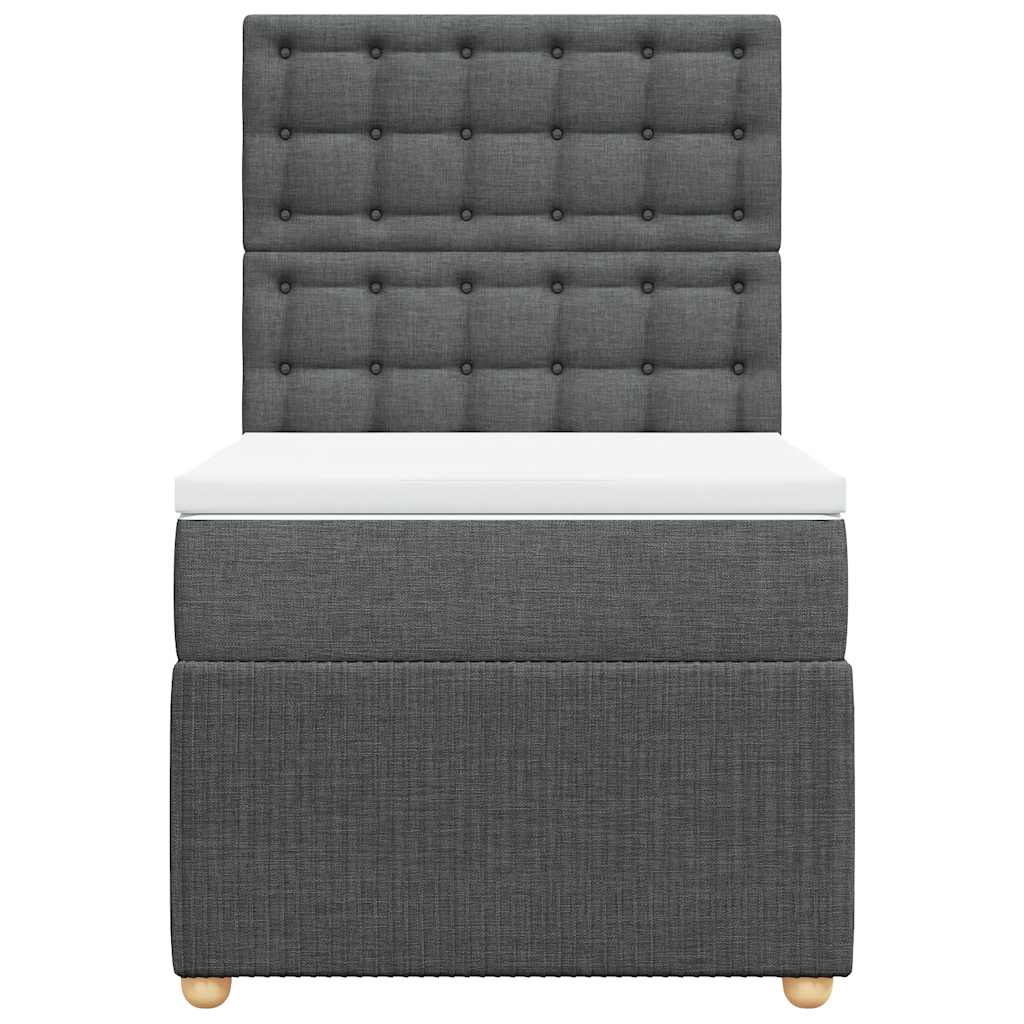 vidaXL Boxspring met matras stof donkergrijs 100x200 cm grijs, foto 4