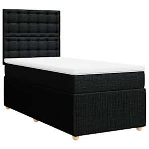 Box spring postel s matrací černá 100 x 200 cm textil - obrázek 2
