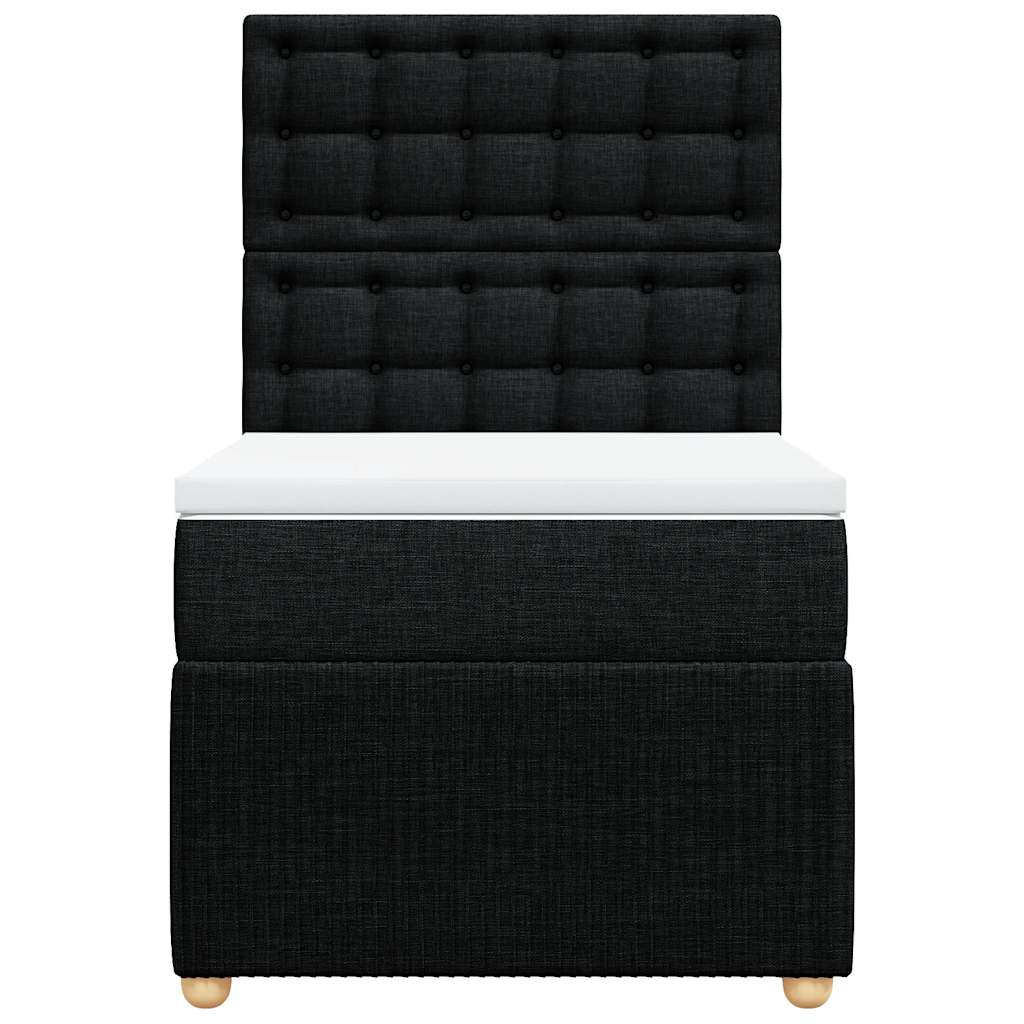 vidaXL Boxspring met matras stof zwart 100x200 cm, foto 4