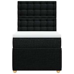 Box spring postel s matrací černá 100 x 200 cm textil - obrázek 4
