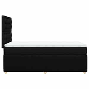 Box spring postel s matrací černá 100 x 200 cm textil - obrázek 5