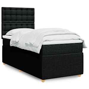 Box spring postel s matrací černá 100 x 200 cm textil - obrázek 1