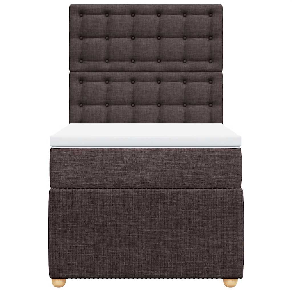 vidaXL Boxspring met matras stof donkerbruin 100x200 cm bruin, foto 4