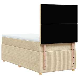 Box spring postel s matrací krémová 100 x 200 cm textil - obrázek 6