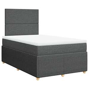 Box spring postel s matrací tmavě šedá 120x190 cm textil - obrázek 2