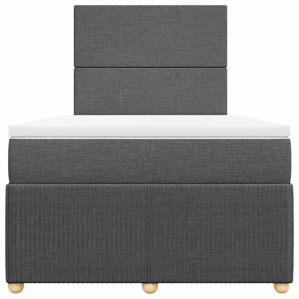 vidaXL Boxspring met matras stof donkergrijs 120x190 cm grijs, foto 4